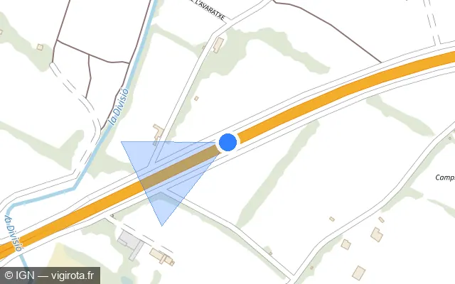Vue plan de l'emplacement du radar tourelle à Saint-Laurent-de-la-Salanque sur D 83