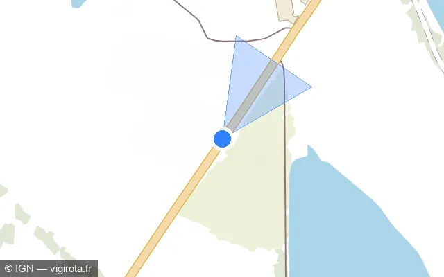Vue plan de l'emplacement du radar tourelle à Marlieux sur Route de Bourg-en-Bresse / D 1083