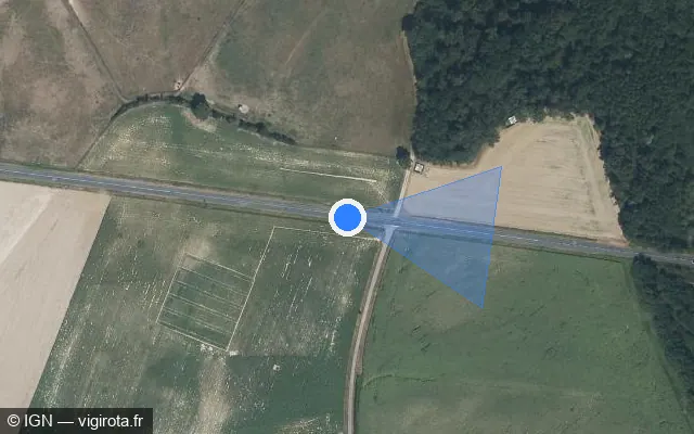 Vue satellite de l'emplacement du radar tourelle à Joyeux sur Route Départementale 4 / D 4