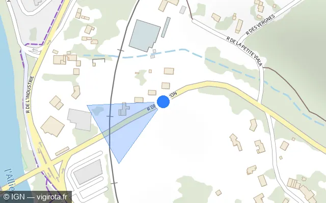 Vue plan de l'emplacement du radar tourelle à Charmeil sur Rue de Boutiron / D 27