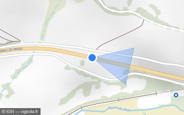Vue plan de l'emplacement du radar tourelle à Moriez sur N 202