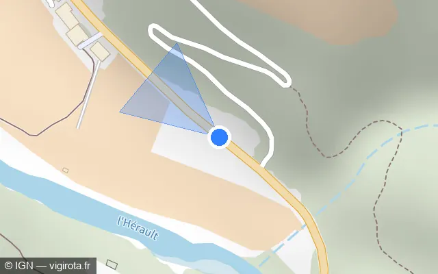 Vue plan de l'emplacement du radar tourelle à Saint-Julien-de-la-Nef sur Route du Vigan / D 999