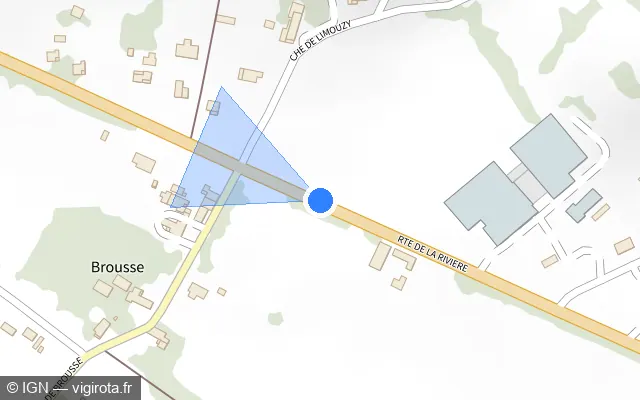 Vue plan de l'emplacement du radar tourelle à Soturac sur Route de la Rivière / D 911