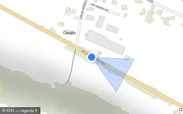 Vue plan de l'emplacement du radar tourelle à Sarpourenx sur D 817