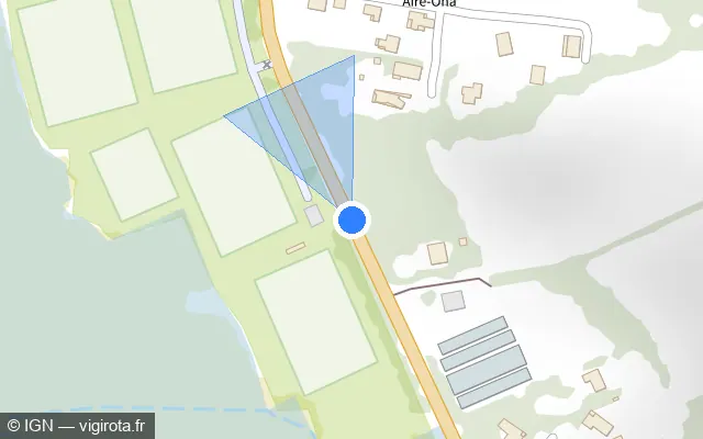 Vue plan de l'emplacement du radar tourelle à Ciboure sur Route d'Ascain / D 918