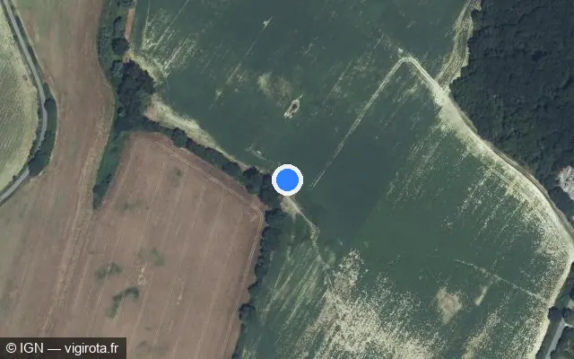 Vue satellite de l'emplacement du radar tourelle à Caubiac