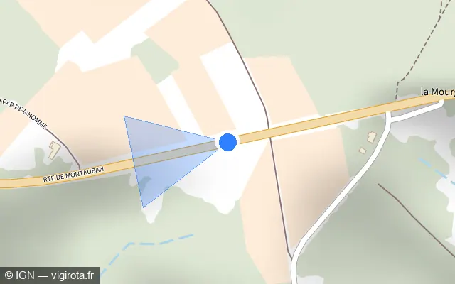 Vue plan de l'emplacement du radar tourelle à Lisle-sur-Tarn sur Route de Montauban / D 999