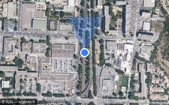 Vue satellite de l'emplacement du radar tourelle à Juvignac sur Avenue de l'Europe