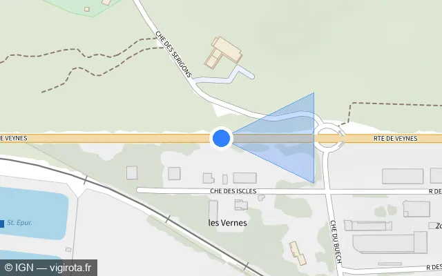 Vue plan de l'emplacement du radar tourelle à Montmaur sur Route de Veynes / D 994