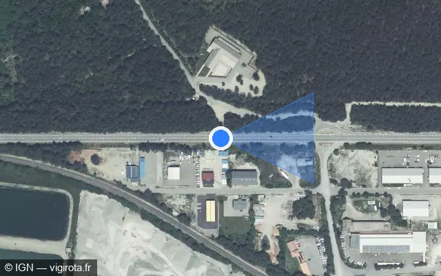 Vue satellite de l'emplacement du radar tourelle à Montmaur sur Route de Veynes / D 994