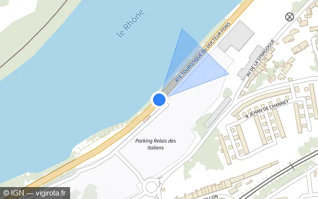 Vue plan de l'emplacement du radar tourelle à Avignon sur D 225 / Route Touristique du Docteur Pons