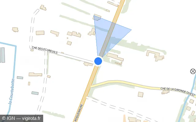 Vue plan de l'emplacement du radar tourelle à Orange sur Route de Roquemaure / D 976
