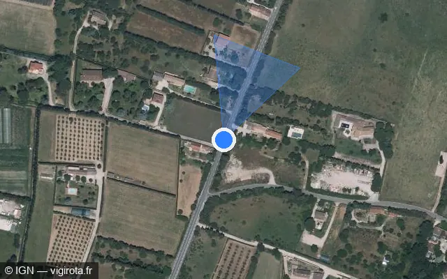 Vue satellite de l'emplacement du radar tourelle à Orange sur Route de Roquemaure / D 976