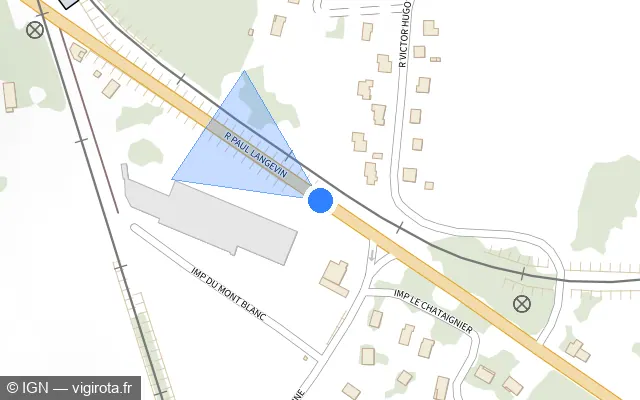 Vue plan de l'emplacement du radar tourelle à Saint-André-le-Gaz sur D 1006