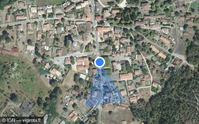 Vue satellite de l'emplacement du radar tourelle à Moustey sur Avenue Cousseau de Labarthe / D 834