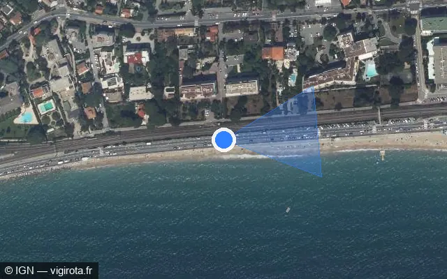 Vue satellite de l'emplacement du radar tourelle à Cannes sur Boulevard du Midi Louise Moreau