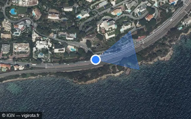 Vue satellite de l'emplacement du radar tourelle à Cannes sur Avenue du Maréchal Juin / D 6007