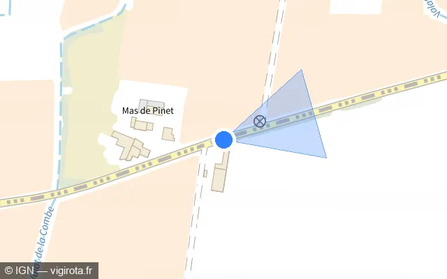 Vue plan de l'emplacement du radar tourelle à Saint-Dézéry sur Route d'Uzès / D 982