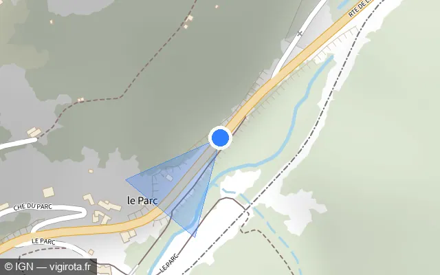 Vue plan de l'emplacement du radar tourelle à Bellegarde-en-Forez sur Route de Lyon / D 1089