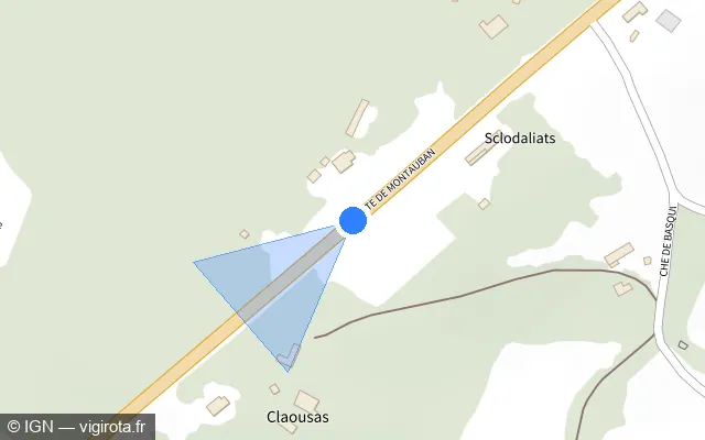 Vue plan de l'emplacement du radar tourelle à Caylus sur Route de Montauban / D 926