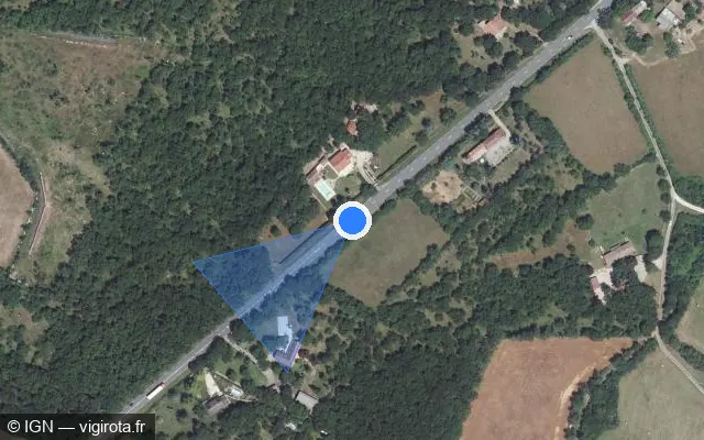 Vue satellite de l'emplacement du radar tourelle à Caylus sur Route de Montauban / D 926