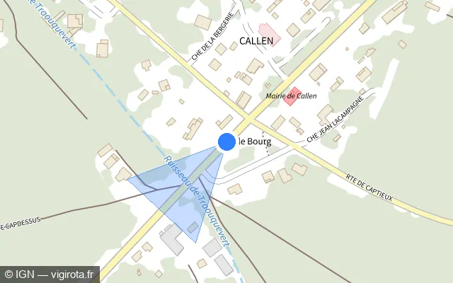 Vue plan de l'emplacement du radar tourelle à Callen sur Route de Luxey / D 4