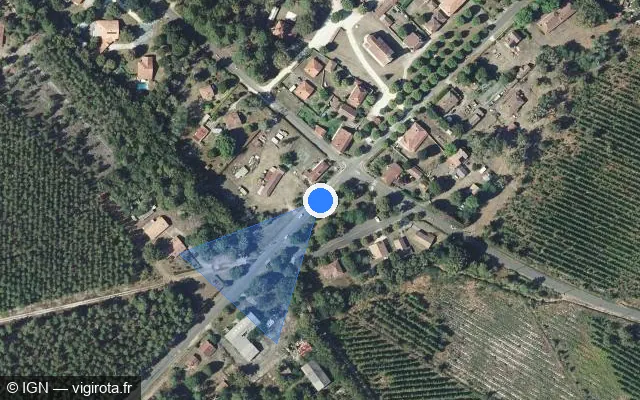 Vue satellite de l'emplacement du radar tourelle à Callen sur Route de Luxey / D 4