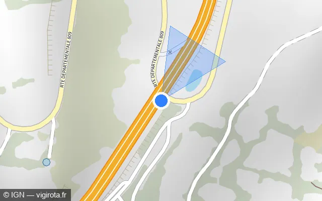 Vue plan de l'emplacement du radar tourelle à Saint-Saturnin sur A 75 / E 11 / La Méridienne