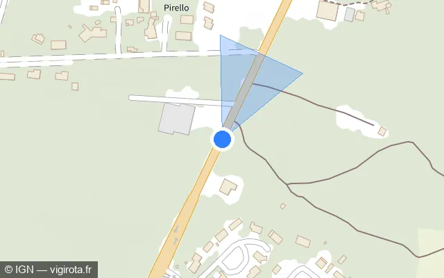 Vue plan de l'emplacement du radar tourelle à Lecci sur Territoriale 10 / T 10