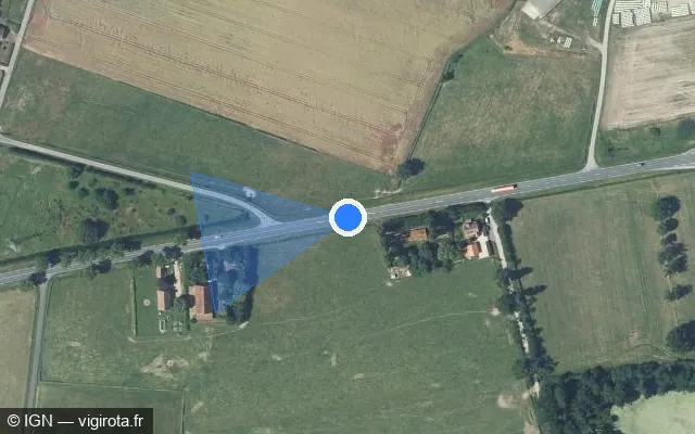 Vue satellite de l'emplacement du radar tourelle à Saint-Pourçain-sur-Sioule sur D 46