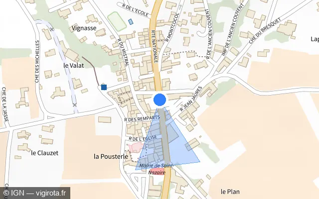 Vue plan de l'emplacement du radar tourelle à Saint-Nazaire sur Route Nationale / N 86