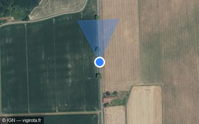 Vue satellite de l'emplacement du radar tourelle à Estirac sur Route de Labatut-Rivière / D 8