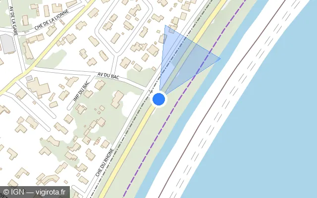 Vue plan de l'emplacement du radar tourelle à Aramon sur D 2