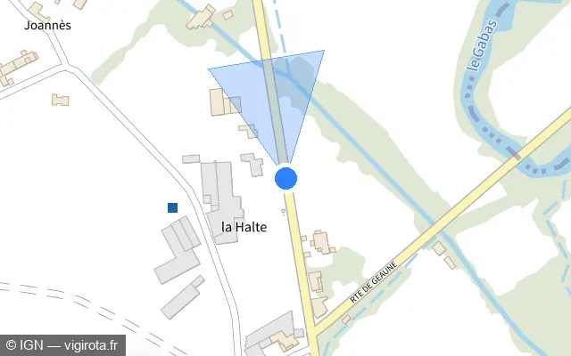 Vue plan de l'emplacement du radar tourelle à Samadet sur Route de Saint-Sever / D 944