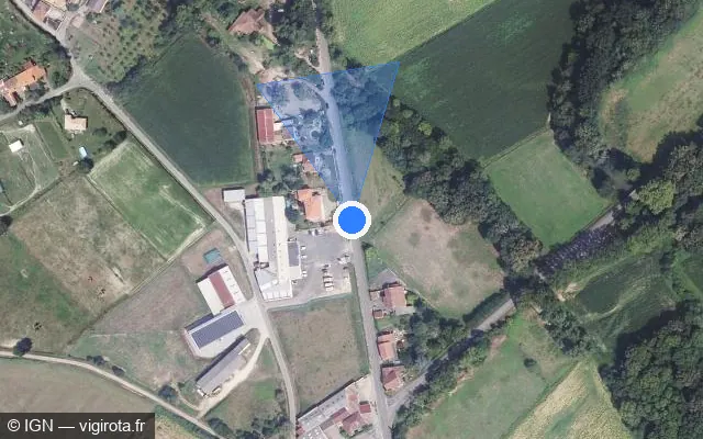 Vue satellite de l'emplacement du radar tourelle à Samadet sur Route de Saint-Sever / D 944