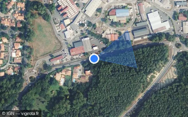 Vue satellite de l'emplacement du radar tourelle à Soorts-Hossegor sur Route de Capbreton / D 133