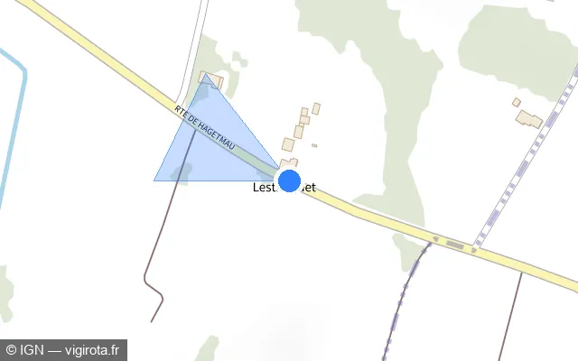 Vue plan de l'emplacement du radar tourelle à Maylis sur Route de Hagetmau / D 18