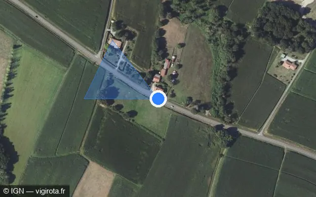 Vue satellite de l'emplacement du radar tourelle à Maylis sur Route de Hagetmau / D 18