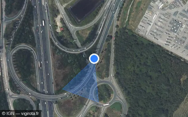 Vue satellite de l'emplacement du radar tourelle à Feyzin sur D 301 / Boulevard Urbain Sud