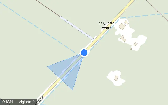 Vue plan de l'emplacement du radar tourelle à Sanguinet sur Route de Bordeaux / D 46