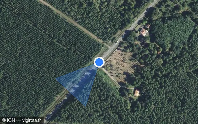Vue satellite de l'emplacement du radar tourelle à Sanguinet sur Route de Bordeaux / D 46