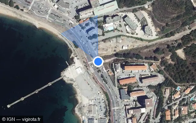 Vue satellite de l'emplacement du radar tourelle à Ajaccio sur Boulevard Georges Pompidou / T 21