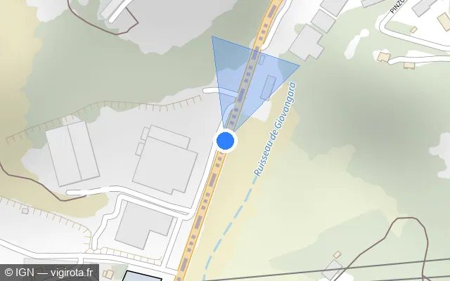 Vue plan de l'emplacement du radar tourelle à Viggianello sur Route de Bonifacio / T 40