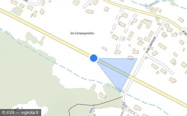 Vue plan de l'emplacement du radar tourelle à Tarsacq sur D 2