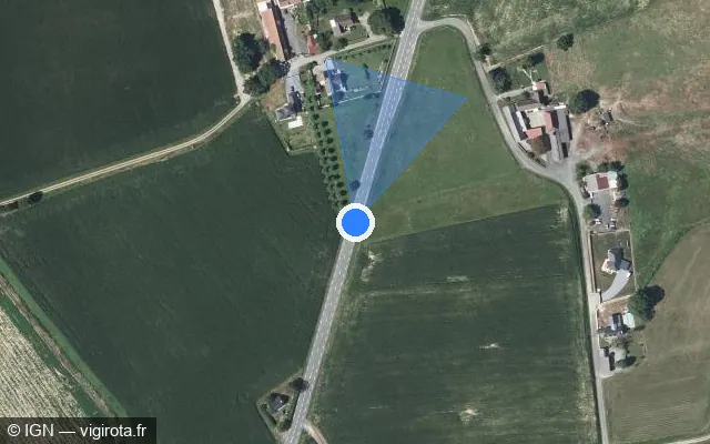 Vue satellite de l'emplacement du radar tourelle à Monassut-Audiracq sur Avenue du Vic-Bilh / D 943