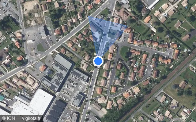 Vue satellite de l'emplacement du radar tourelle à Coutras sur Rue François Mitterrand / D 674