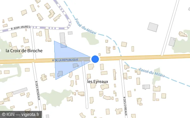 Vue plan de l'emplacement du radar tourelle à Camps-sur-l'Isle sur Rue de la République / D 1089