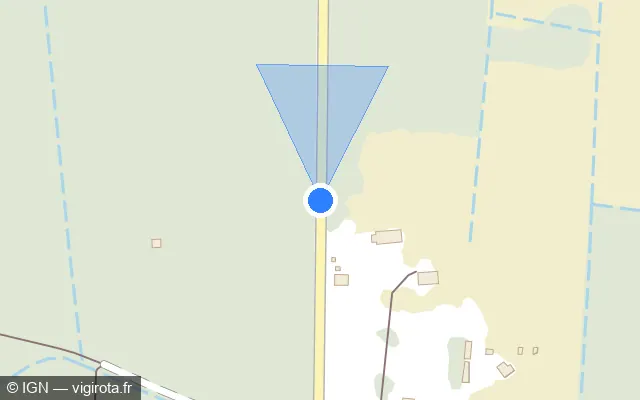 Vue plan de l'emplacement du radar tourelle à Hourtin sur D 3