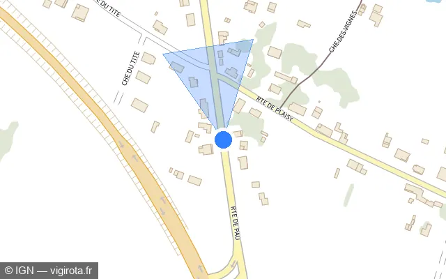 Vue plan de l'emplacement du radar tourelle à Sarbazan sur Route de Pau / D 934N