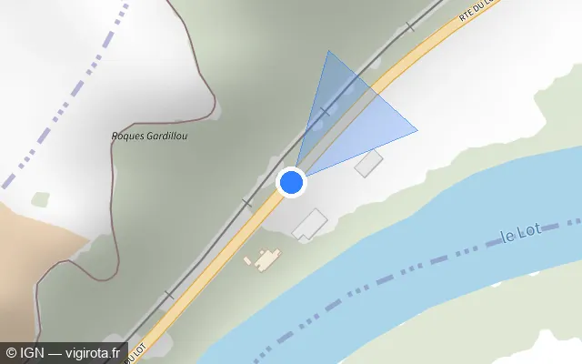 Vue plan de l'emplacement du radar tourelle à Saint-Vite sur Route du Lot / D 911